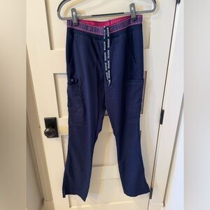 Med Couture Womens Navy cargo yoga scrub pants